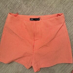 Orange gingham Zara Shorts